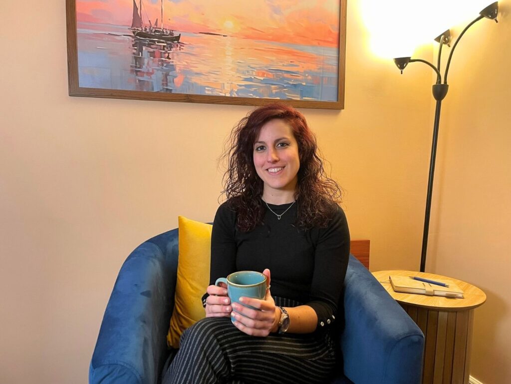 Jenn in a therapy room in Stirling